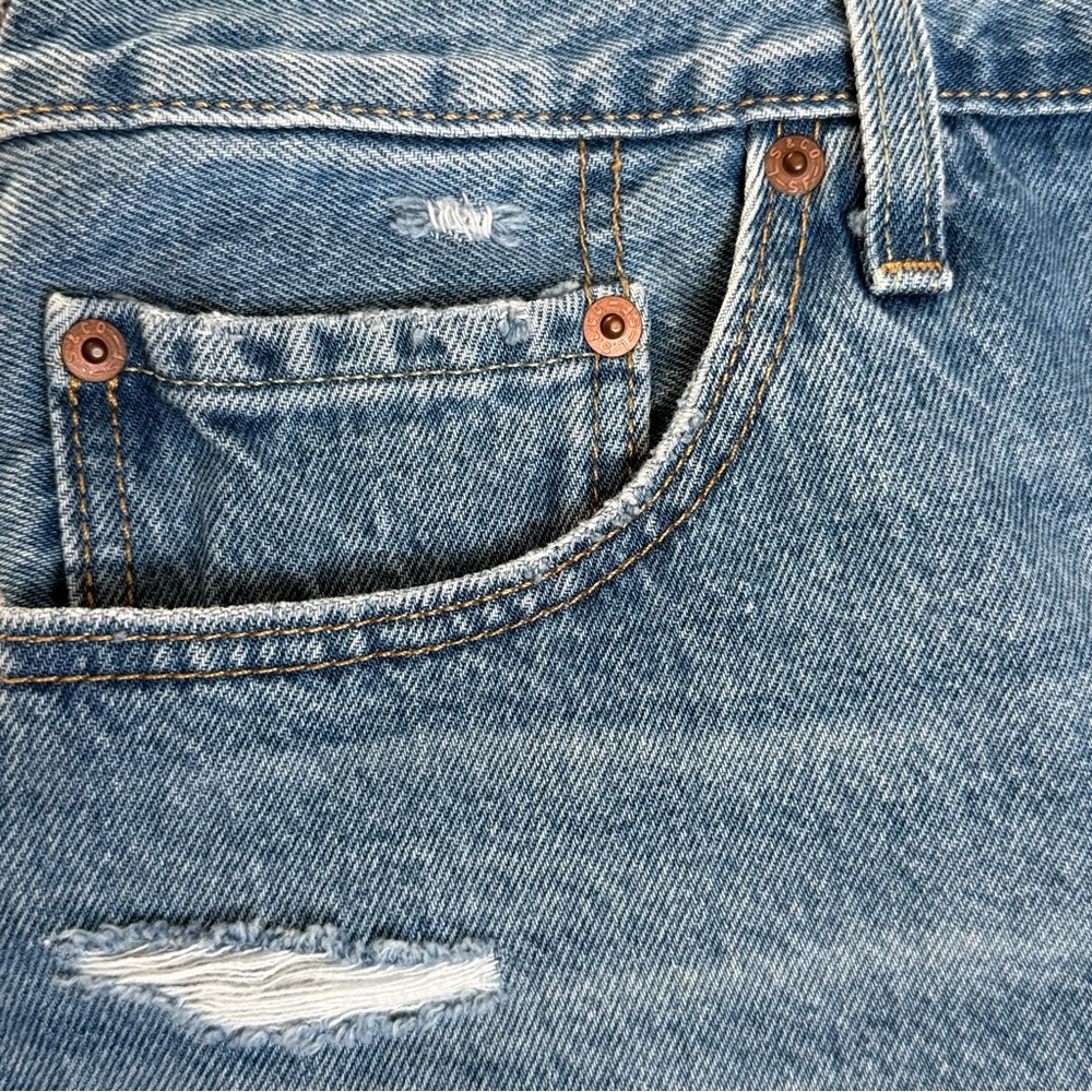 Levi’s 501 Button Fly High-Rise Denim Short W34 Light Wash Distressed Festival - Picture 3 of 15